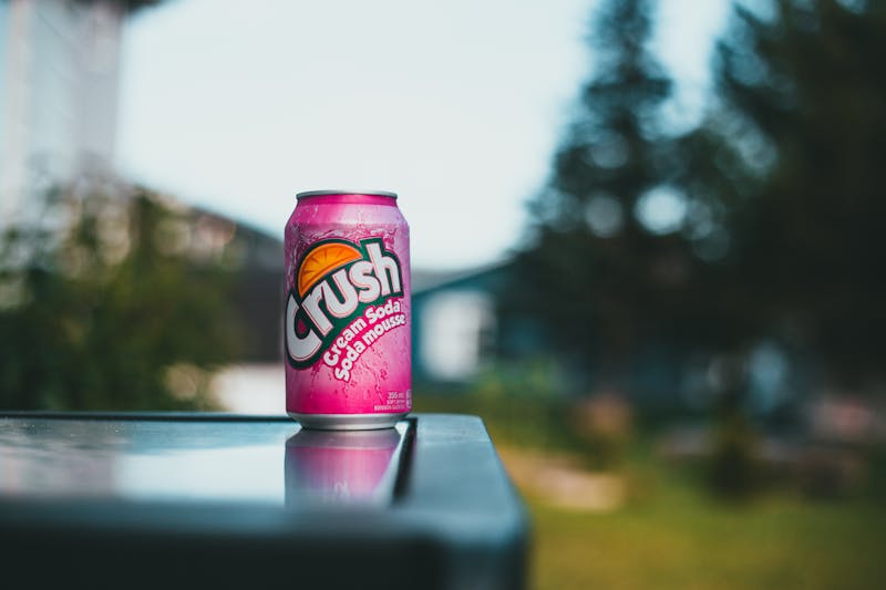 Fountain soda in a branded cup with ice